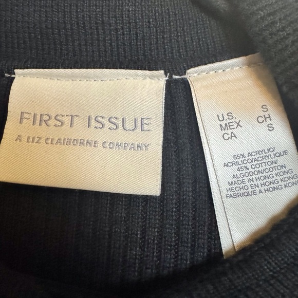 Vintage Size Small Black Boho Western Collared Button Up Ribbed Sweater Dress - Picture 6 of 6